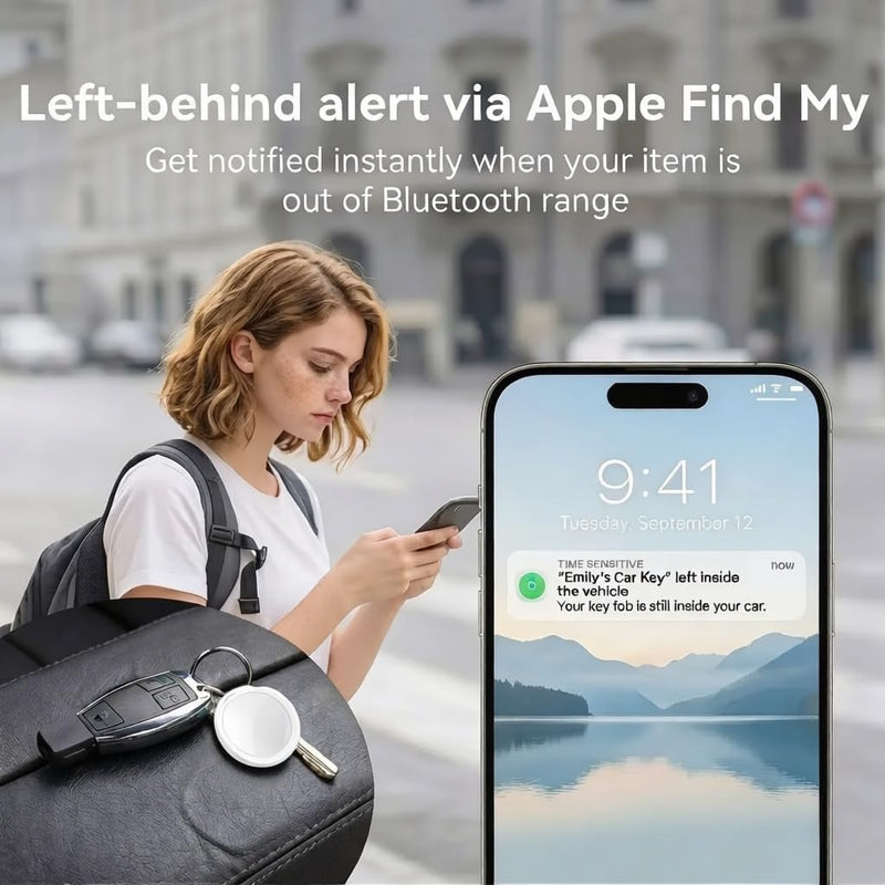 GPS Tracker for Vehicles Car Tracker Device for Apple Find My iOS Only | Undetectable Hidden Waterproof Worldwide Real-Time Tracking for Cars No Subscription No Monthly Fee Replaceable Battery