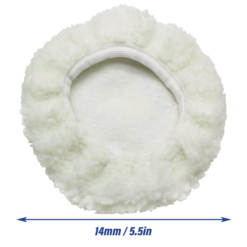 6 PCS Car Polishing Bonnet Buffing Pad Lamb Fleece Buffing Pad Cover for 5" - 6" Car Polisher, White White (Lamb Fleece) 5-6 Inch