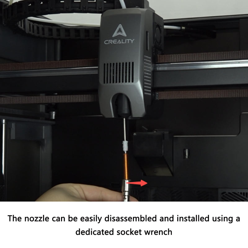 Creality K2 Plus Extruder and Nozzle Kit, for K2, K2 Pro, K2 Plus 3D Printer, with 1PCS 0.4mm Quick-Swap Nozzle, 1PCS Nozzle Wrench, 5PCS Silicone Sock, Dual Gears Extrusion Kit