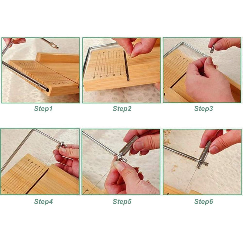 Wooden Soap Cutter, Adjustable Wire Slicer Cutting Tool Bread DIY Making Cutting Tool for Soap, Cheese, Butter, Cake, WGFOIPikxdqwv0np