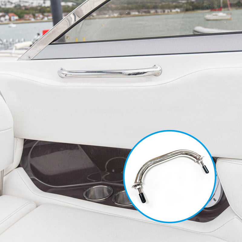 9 inch Stainless Steel Boat Grab Handle, Marine Handrail Grip Hardware for Multipurpose, Mirror Polished (2PCS) 2PCS