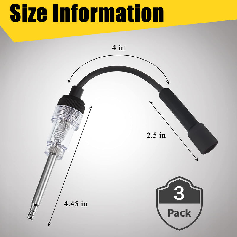 Inline Spark Plug Tester Engine Straight Boot Ignition Tester Light Lawnmower Checker Armature Diagnostic Detector for Automotive Car Internal External Engine(3 Pieces) 3