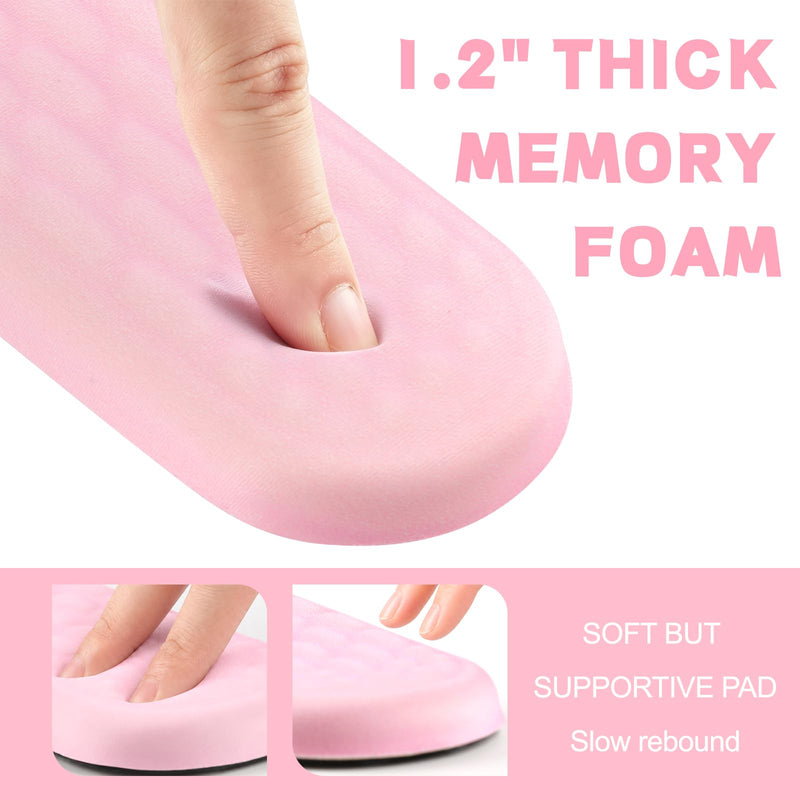 Ergonomic Keyboard Wrist Rest & Mouse Pad with Wrist Rest Set, Pink | Ergonomic Design，Memory Foam Wrist Support, Non-Slip Base, Office and Home Use，Office Desk Accessory