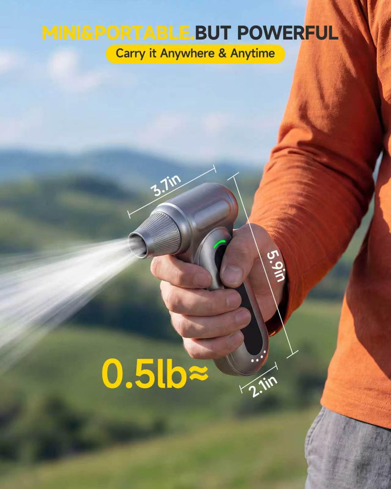 Compressed Air Duster, 170,000 RPM Electric Air Duster with Brushless Motor, 4-Speed Cordless Rechargeable Air Blower for Keyboard, PC, Car - Electronics, Canned Air Alternative Onyx Gray
