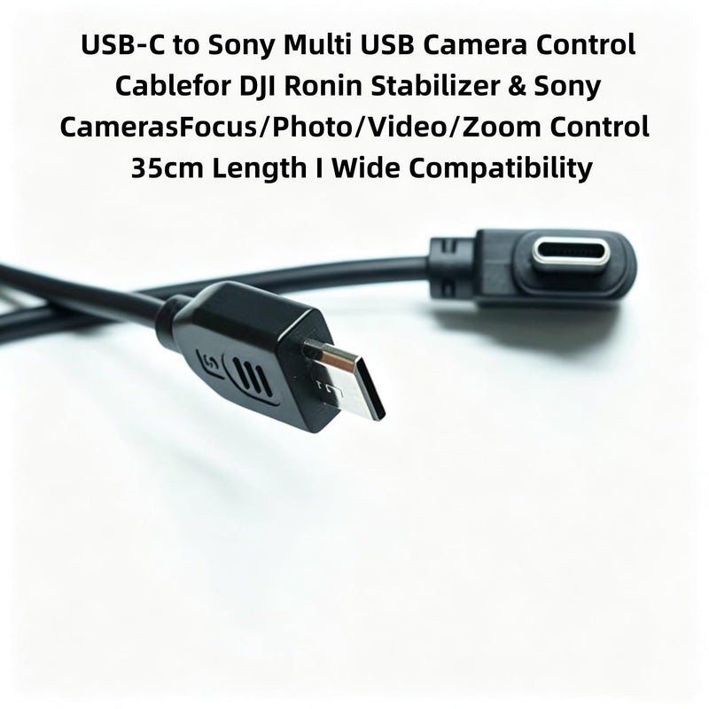 USB-C to Multi Camera Control Cable for DJI Ronin SC/SC2/RS2/RS3/RS4/RS4 Pro, Compatible with Sony A7/A7R/A7S Series, 13.8in | Connect the stabilizer to the camera to keep the camera steady and achieve better results.