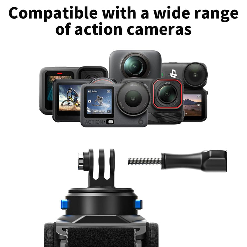 Magnetic Action Camera Wrist Mount, Quick Release Wrist Strap Holder for GoPro Hero 13/12/11/10, DJI Osmo Action 6/5Pro/4/3, Insta360 ONE R, AKASO, and More-t33