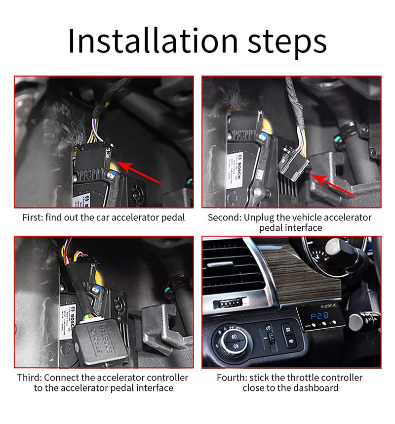 Throttle Response Controller 9 Drive Modes Smart Electronic Racing Accelerator Compatible with Dodge Challenger Ram Jeep Cherokee KJ KK Wrangler JK Maserati Ghibli 807