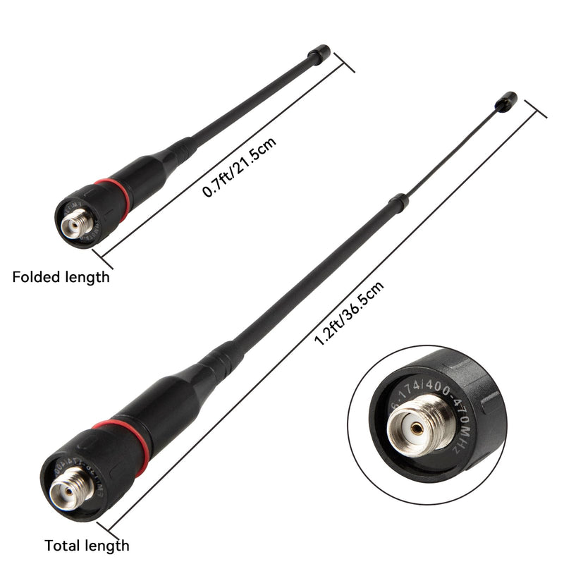 VHF UHF 144/430MHz Antenna SMA Female, Dual Band Ham Radio Antenna Retractable for Two Way Radio Walkie Talkie Amateur Radio