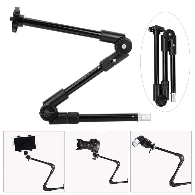 Three-Section Magic Arm,Adjustable Extension Articulated Arm Camera Extension Bracket with 1/4 & 3/8 Screw Hole Metal Lock Sleeve for Photography Lovers