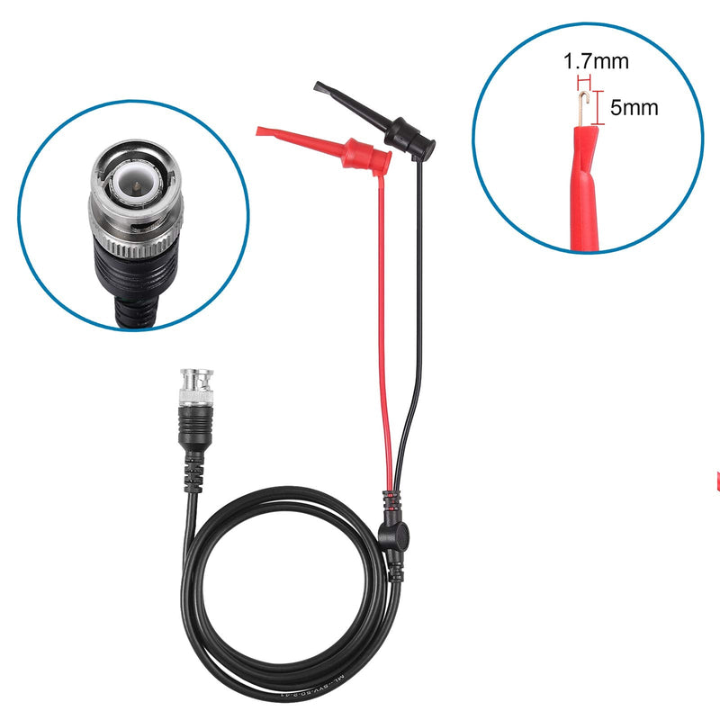 Proster 200Mhz Oscilloscope Probe Clip Scope Test BNC End Probe P2200 10X/1X Black with BNC to Mini Grabber 200Mhz Oscilloscope Probes