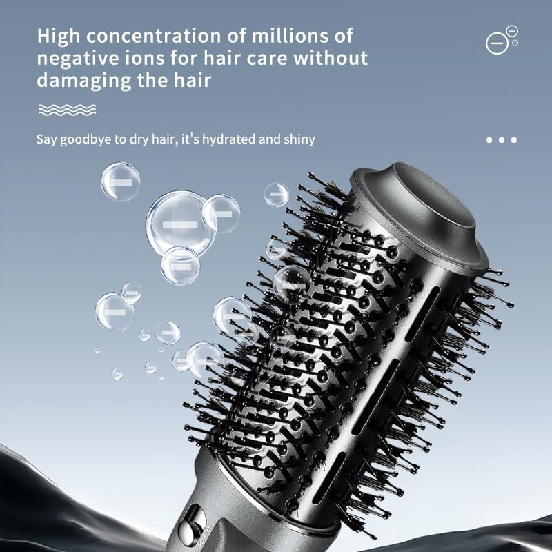 Hot Air Brush, Hair Dryer, Hairstyling Curling Brush, Hair Smoothing Brush | 3 Temperature Adjustable, 2 Wind Speed Gears, 1.8m 360° Rotating Power Cord, Not Suitable for Short Hair