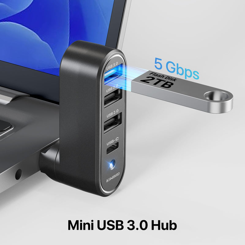 USB Port Splitter, Double USB Adapter, Small mini USB HUB, USB Expander for Laptop with USB3.0 USB2.0 USBC 4 Port Compatible with Computer PC PS5 Keyboard Mouse Flash Drive Printer Phone