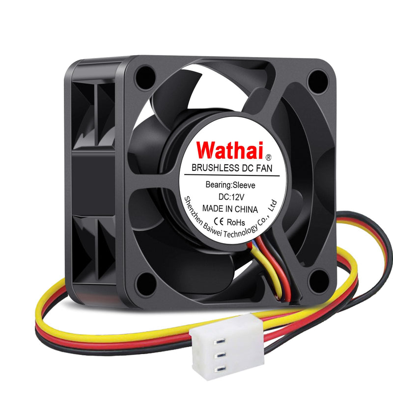 Wathai 40mm x 20mm 3pin Computer Case Fan 12V High Speed Replacement for DIY CPU Cooler, Routers, Switches, NAS,DVRs Cooling 2 Pack 12V Sleeve 3pin