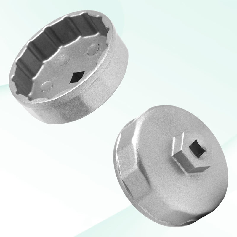 Oil Filter Wrench, Heavy Duty 74mm 14 Flutes Oil Filter Cap Wrenches Removal Tool Compatible with Mercedes Benz, Audi, VW, Porsche, Audi, Mazda, Sprinter Select Mobil1, Bosch, Mahle Silver