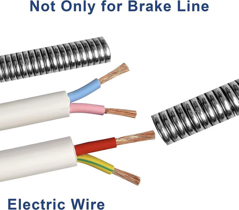3/16" Brake Line Protector - 8 Feet Heavy-Duty Galvanized Spring Steel, Anti-Rust Coating, Rock/Chip Protection for Cars, Trucks, SUVs 316-8FT