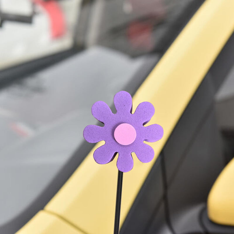 4pcsDaisy Car Antenna Topper,Auto Mirror Dangler,Aerial Ball Antenna Topper, Automotive Roof Lovely Daisy Antenna Balls Sticker Decor,Funny Daisy Antenna Hat for Vehicles,Universal Car Accessories