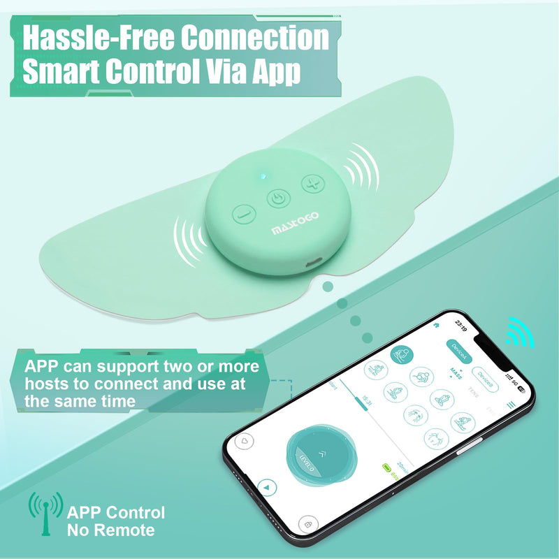 Wireless Tens Unit Muscle Stimulator for Pain Relief, 26 Mode 25 Intensity APP Controlled Bluetooth Wireless TENS & EMS Muscle Stimulator - Used to Relieve Pain in All Parts of The Body (Green) Green