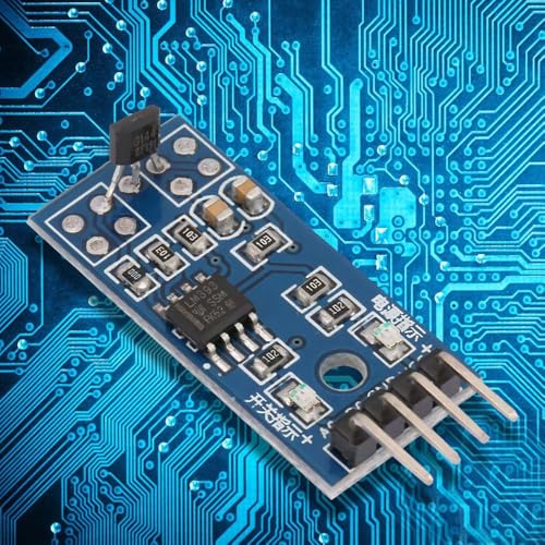 5Pcs 3144E Hall Effect Sensor Switch – Magnetic Detector Module for Motor Speed Counting, 3.3-5V Digital Output with Dual LED Indicators