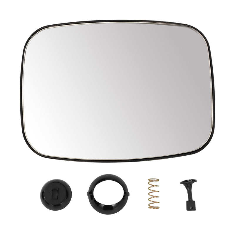 HECASA Hood Mirror Glass Compatible with 2008-2017 Freightliner Cascadia Convex Glass Wide Angle ABS Black Driver or Passenger Side 1 PC