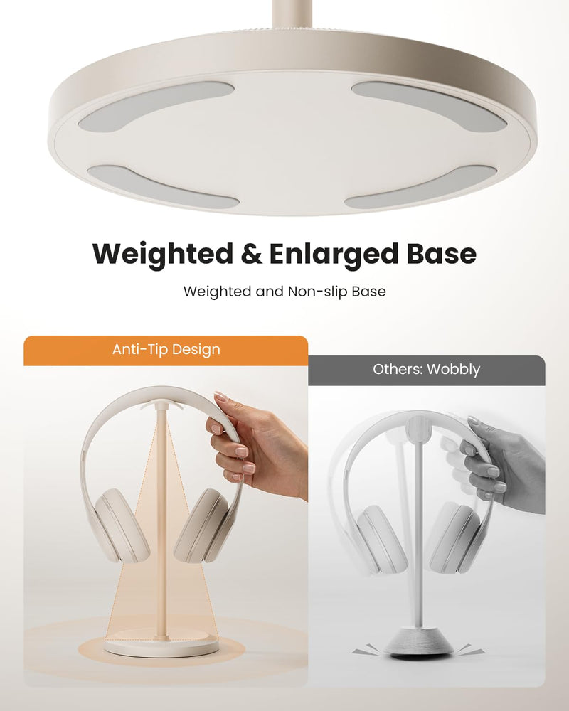 Headphone Stand, Desktop Headset Holder, Starlight | Earphone Stand, Gaming Headphone Hanger, Enlarged Headrest Heavy Base, Office Desk Accessories for All Headphones Size