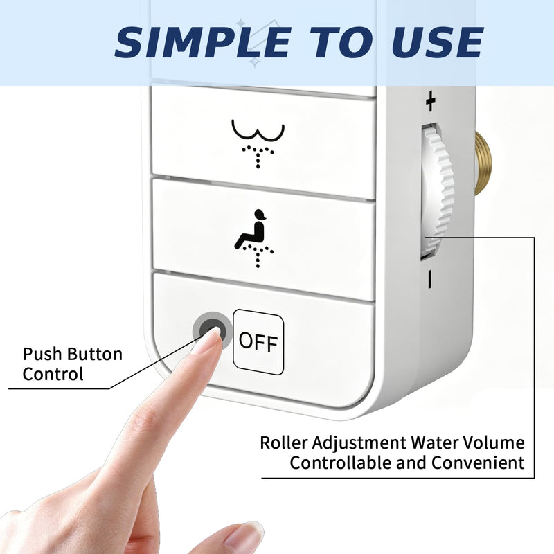 Bidet Attachment for Toilet, Retractable Self Cleaning Cold Water Bidets for Existing Toilets, Bidet Toilet Seat Attachment with Pressure Controls, Bidet Attachment for Frontal & Rear Wash, White