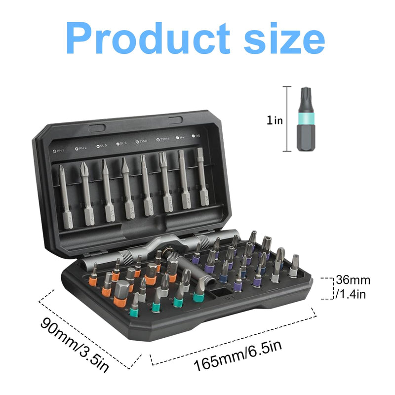 42-in-1 Magnetic Screwdriver Set, DIY Ratchet Screwdriver Set with Detachable Handle, Portable Compact Repair Tool Kit for Furniture Laptop Electronicsv Bicycle 42 in 1