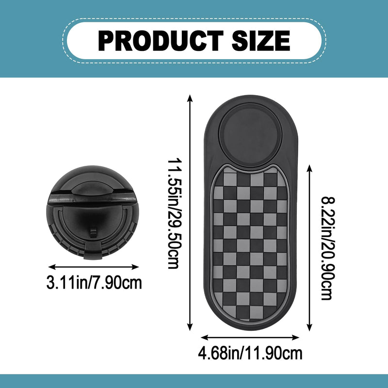 Multifunction Car Anti-Slip Mat, Universal Car Phone Holder, Rotatable Anti Skid Car Dashboard Pad, Universal Large Pad for Phones Sunglasses Keys Gadgets (Black+Grey) Black+Grey