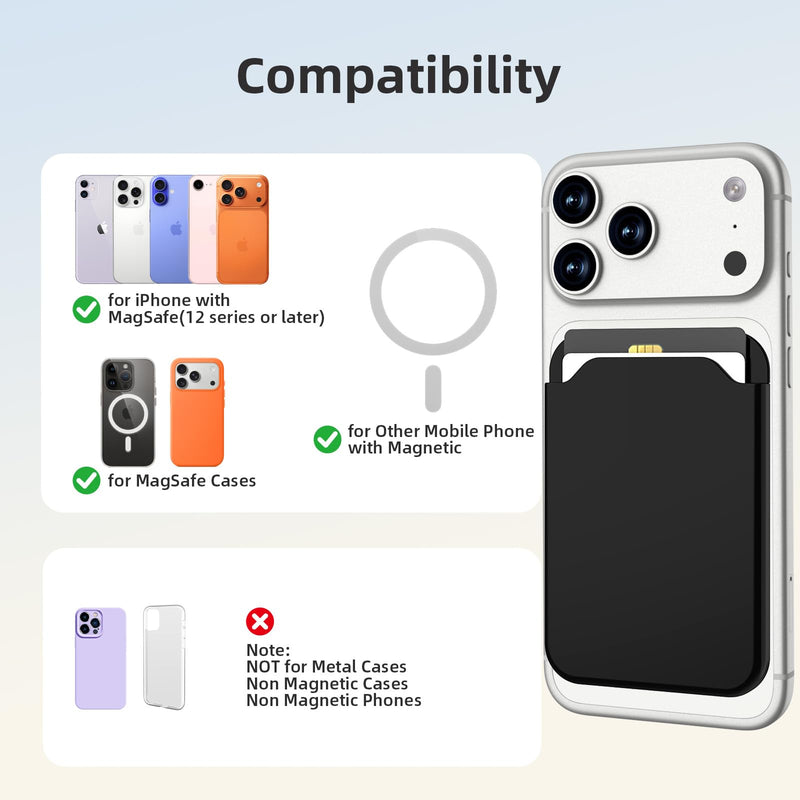 for MagSafe Wallet Magnetic Card Holder 2-Cards - Translucent | Magnetic Wallet for iPhone 17/16/15/14/13/12 Series, Hardshell Plastic, Compatible with MagSafe Phone Cases, Easy to take