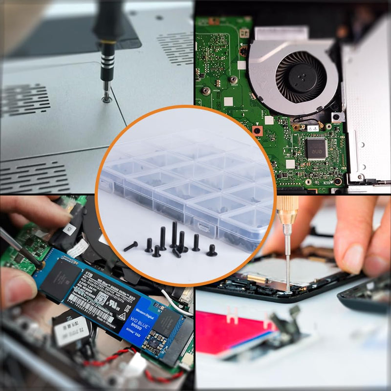 520 Pcs 26 Sizes Laptop Notebook Computer Replacement Screws Kit M1.4 M1.7 M2 M2.5 M3 M3.5, Small Tiny Screws Electronic Repair Accessory for IBM HP Dell Gateway Sony Samsung Hard Disk SSD SATA Flat Head/520pcs