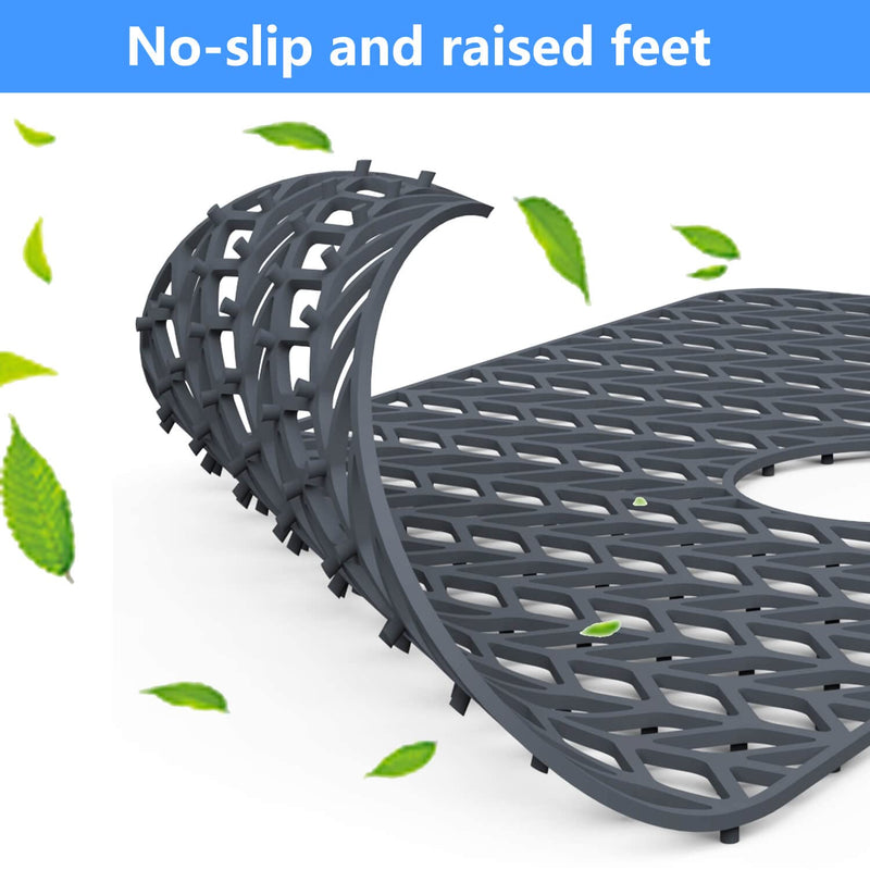 Sink Protectors for Kitchen Sink 26"x 14"Rear Silicone Sink Mat | Various sizes and styles,Protector for sinks and dish,Withstand to 500F,Food-grade silicone .Non-slip and raised feet 26"x14" Rear Gray