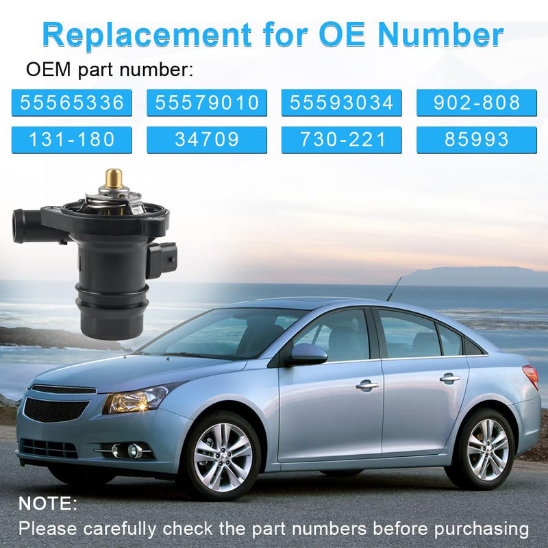 55565336 Engine Coolant Thermostat Housing Assembly Compatible with 2011-2016 Chevy Cruze Limited 1.4L Replace OEM 55565336 55579010 902-808