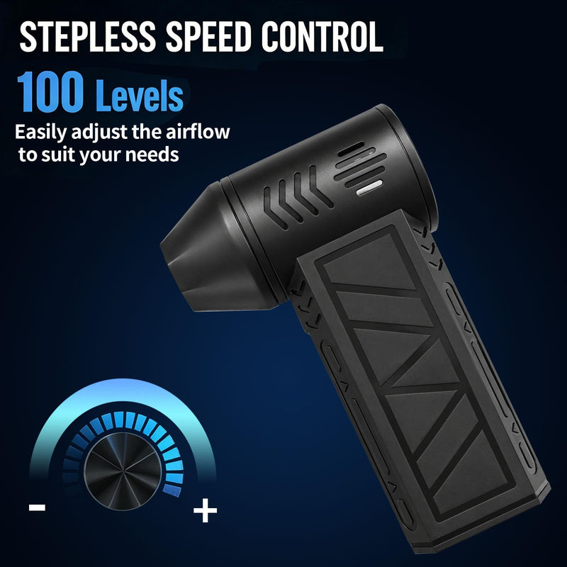 Compressed Air Duster, 130000 RPM Electric Air Duster, for Keyboard, Car | 4-Speed Adjustable Rechargeable Blower Gun, Portable and Reusable Air Blower for Computer and Cleaning Fallen Leaves
