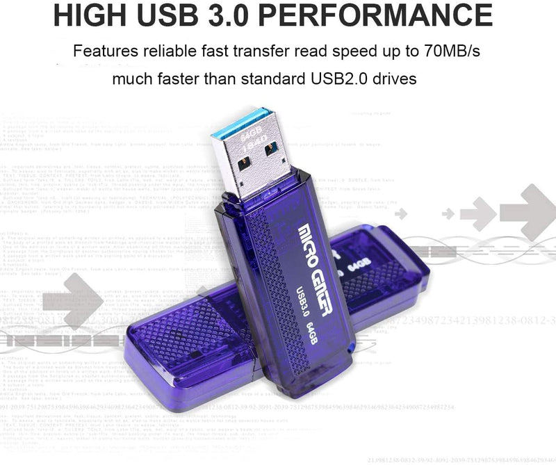 Micro Center SuperSpeed 5 Pack 64GB and 5 Pack 32GB USB 3.0 Flash Drive Mixed Multipack Thumb Drive Memory Data Storage Bulk, Much Faster than USB2.0 Flash Drive 5 Pack 64GB+5 Pack 32GB