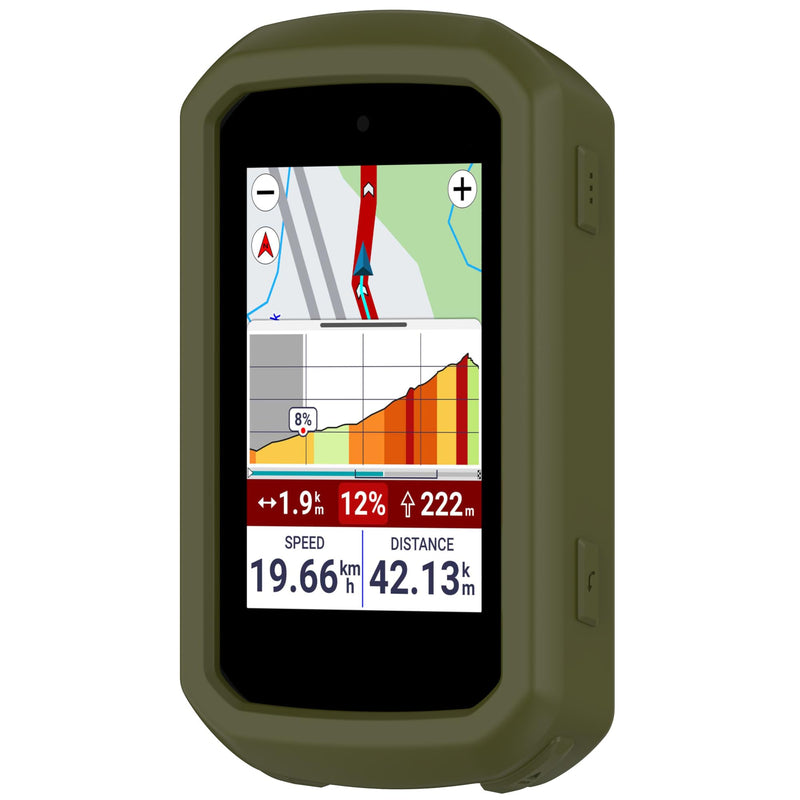 Portable Electronic Device Cover for Garmin Edge 850 / Edge 550, Silicone Protective Case with Anti-Slip Design (Moss Green) Moss Green