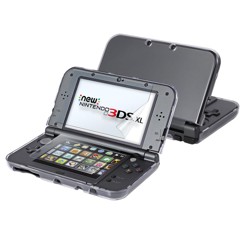 VSEER New 3DS XL Case with Screen Protector, Transparent Hard Case with HD Thin Flexible PET Film for New 3DS XL/LL 2015