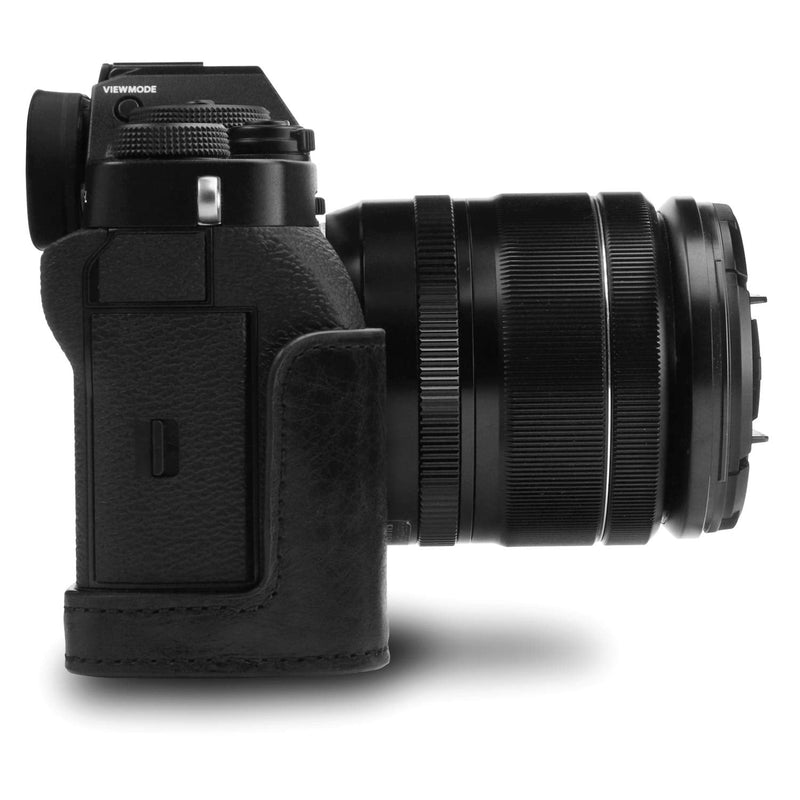 MegaGear MG1550 Ever Ready Genuine Leather Camera Case for Fujifilm X-T3 (XF23mm - XF56mm & 18-55mm Lens) - Black