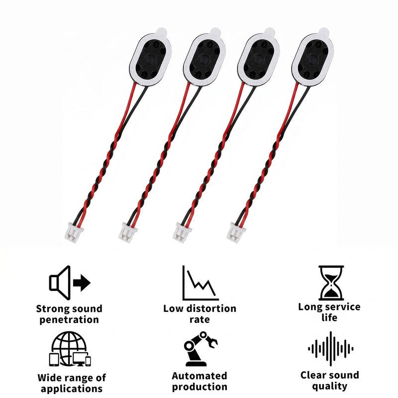 4 PCS Micro Internal speaker, 8 Ohm Small Speakers (3.7 Inch, 3.3V 5V) | 8ohm 1w Full-Range Cavity Advertising Machine Mini Speaker with 2pin Interface, Tiny speaker for Small DIY Electronic Project