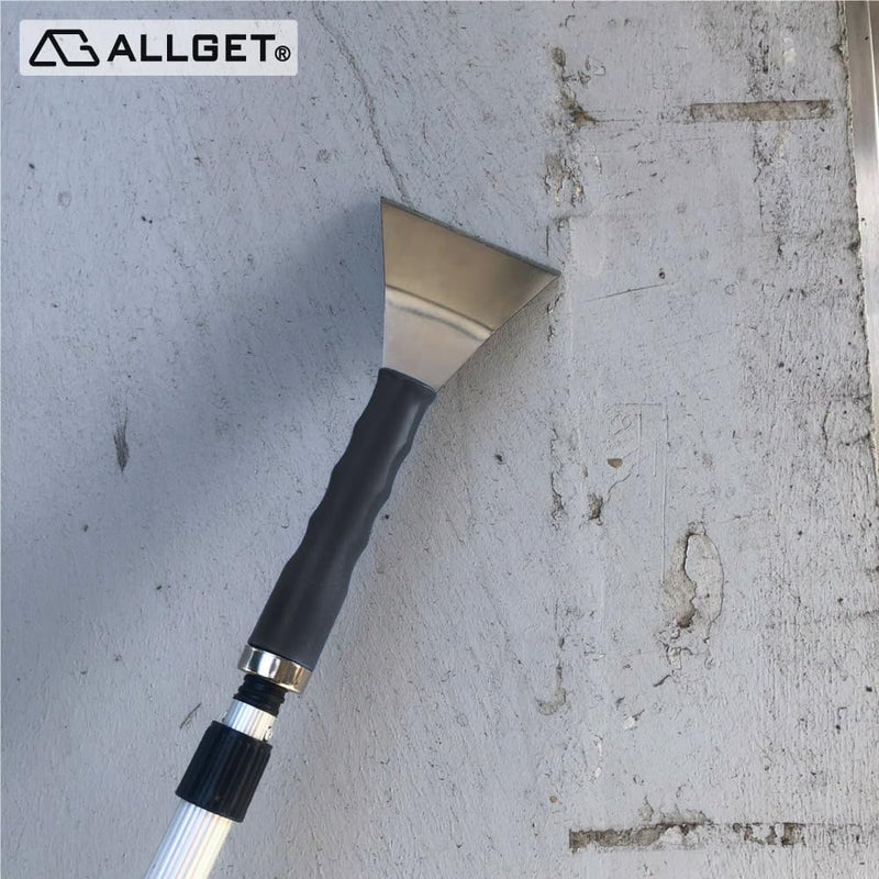 Stainless Steel Chisel Pole Scraper 4", Paint Scraper, Wall Paper Scraper, can be installed with an extension pole (4" Bent) 4" Bent