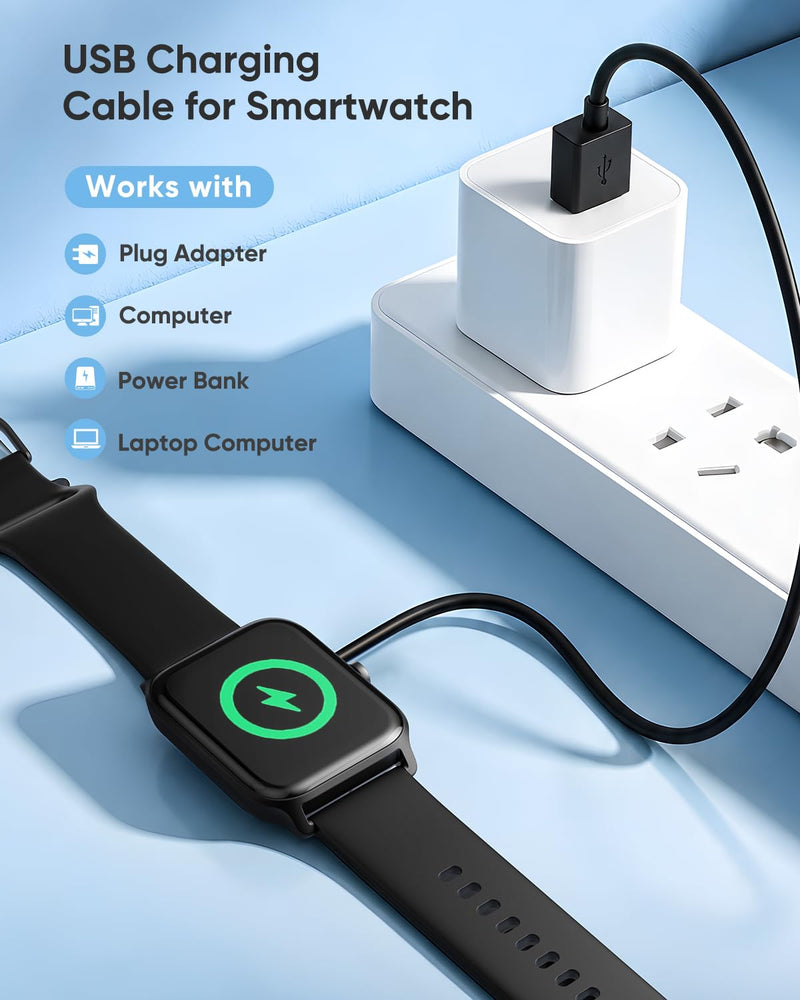 Smart Watch Charger, Fast Magnetic USB Charging Cable with Overcharge Protection, Replacement Cord Compatible with ID208PLUS GTX20 IDW13PLUS IDW19H IDW20 IDW28, AR-01/02, DR-03/05/06, 1.65ft