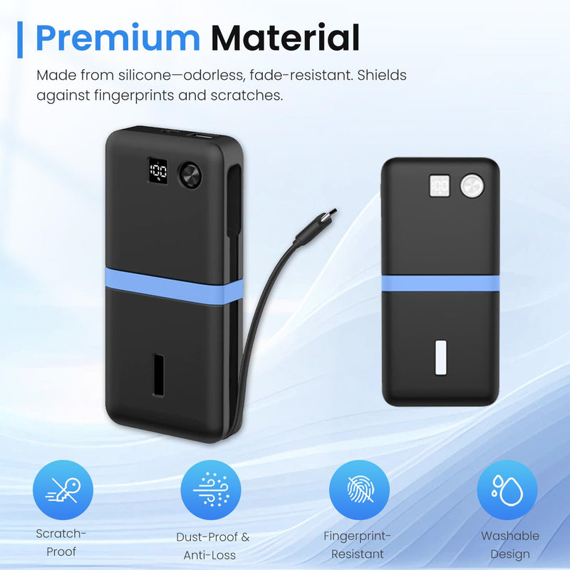 Case Cover for Anker 20000mAh 87W A1383,Silicone Protective Cover with Shockproof Bumper,Dust Resistant,Washable Non-Slip Skin,Charge-Through Cutout,Black Black