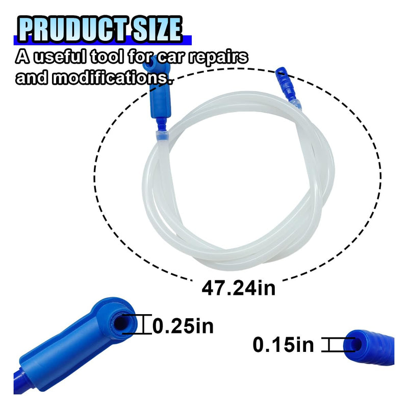 3.93 Ft Brake Fluid Bleeder Hose, Auto Brake Bleeding Change Hose Car Oil Fluid Extractor Tool with Adapter, Universal Replacement Tube for Car Motorcycle Braking System Repair Tool (3.93 Ft) 3.93 Ft