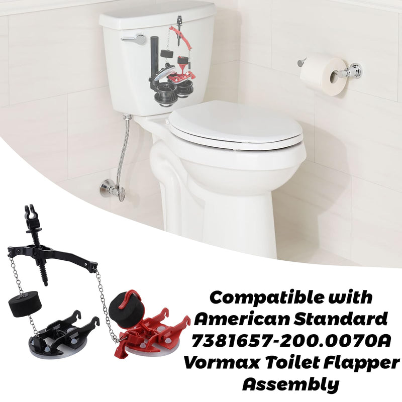 Replacement for American Standard 7381657-200.0070A Vormax Toilet Flapper Assembly, Double flush Toilet Flapper with Silicone Seals and Teeter Bar, Fits for Most Vormax Toilets