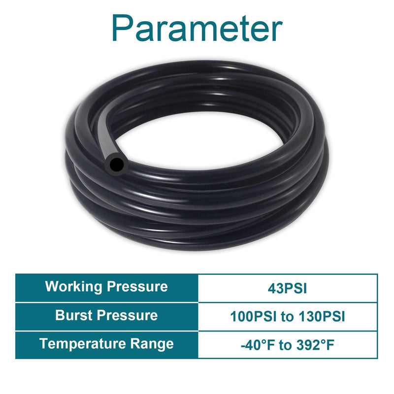 Vacuum Hose Automotive, 10 FT 1/8 Inch ID Vacuum Line, 130PSI Max Pressure Vacuum Lines Automotive, Silicone Hose 1/8" (3mm) - 10FT