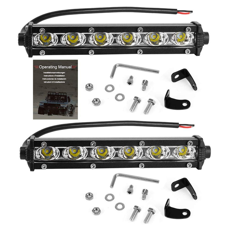 7 Inch Single Row Led Light Bar Pods - BEAMCORN Ultra-Slim 60W 10000 Lumens Waterproof Driving Fog Light Combo Flood Spot Lights for Trucks Off Road ATV UTV SUV Golfcart 2-Pack