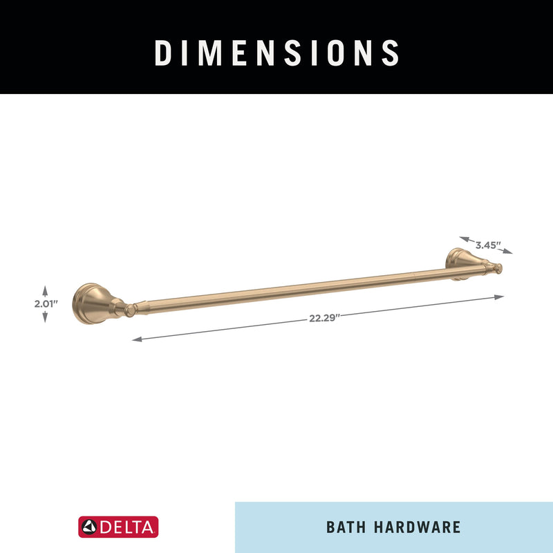 Delta Mylan (1-Pack) 18'' w/ 6" Extender Towel Rack for Bathroom Champagne Bronze Extendable 18-24" Towel Bar for Bathroom Wall Towel Holder Rod Wall Mounted MYN18-CZ 22.29 inches