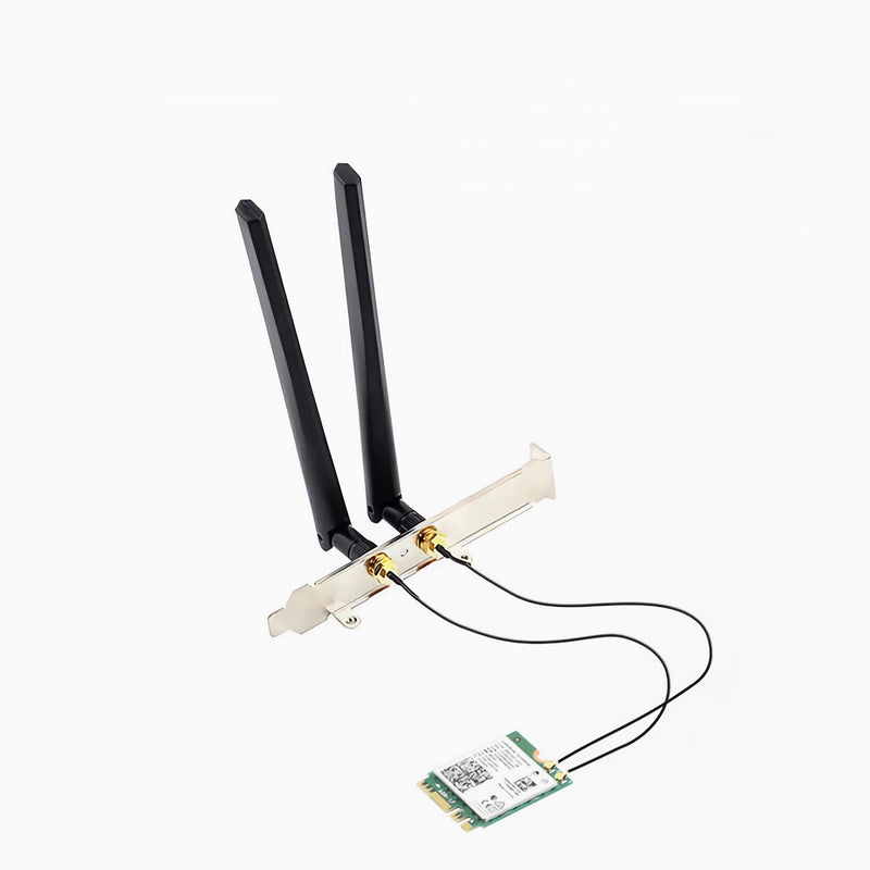 WiFi 7 BE200 NGW Wireless Card, Tri-Band 6GHz/5GHz/2.4GHz M.2 NGFF Bluetooth 5.4, Includes Ipex Cable, 8dBi Antennas and Brackets Support Windows 10/11(64 bit)/Linux, Not Support AMD. (with Antennas) with Antennas