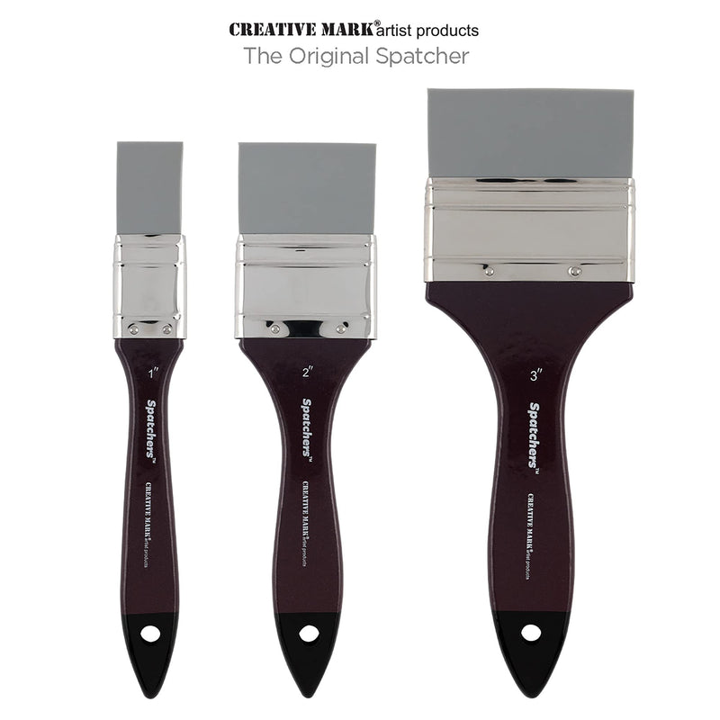 Creative Mark FX Effects Silicone Spatcher Blades - Silicone Brush Used for Applying or Spreading Paint, Scraping, Lifting, and Mixing - Set of 3 (1 In, 2 In, 3 In)