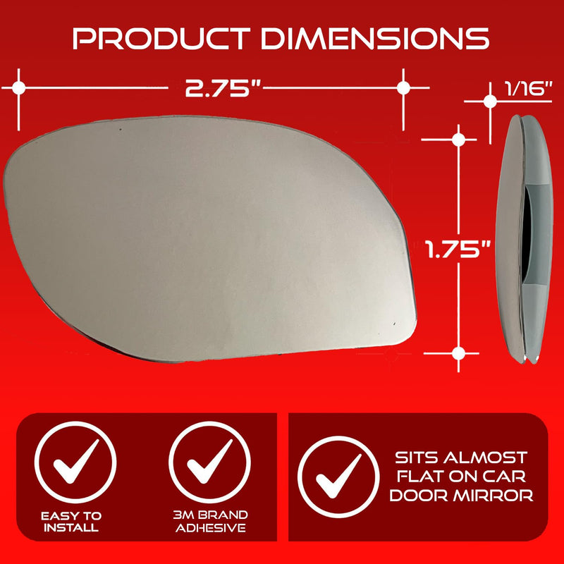 Blind Spot Mirror Fits All Car Side Mirrors - Patented Stainless Steel Mirrors with Bigger Viewing Image - Less Fogging - Less Sun Reflection by Utopicar Car Accessories