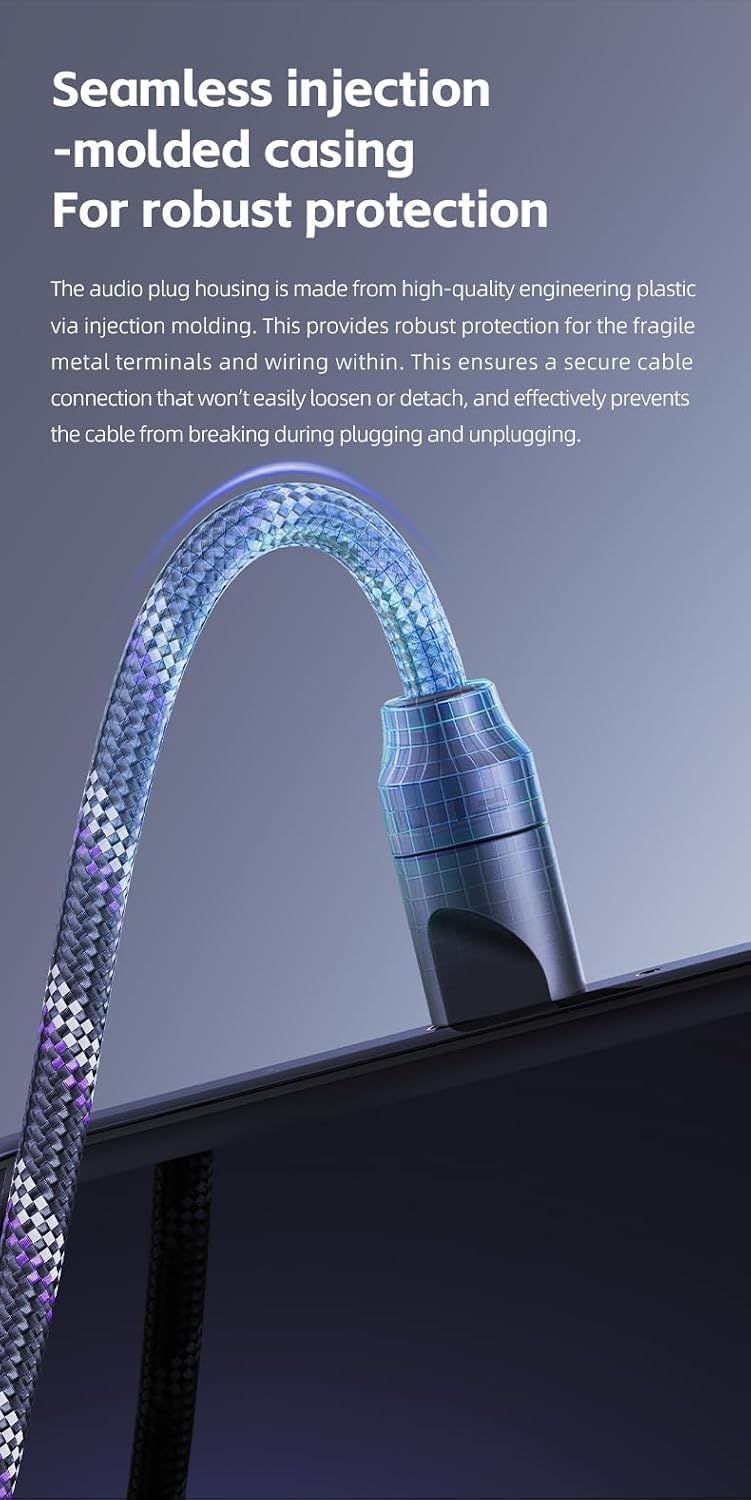 FiiO Trust Series USB-C to USB-C OTG Digital Audio Cable, Silver-Plated OFC, Supports HiFi Audio & Charging, Compatible with DAC/Amp, DAP, Smartphone and Tablet (2.6ft) 2.6ft