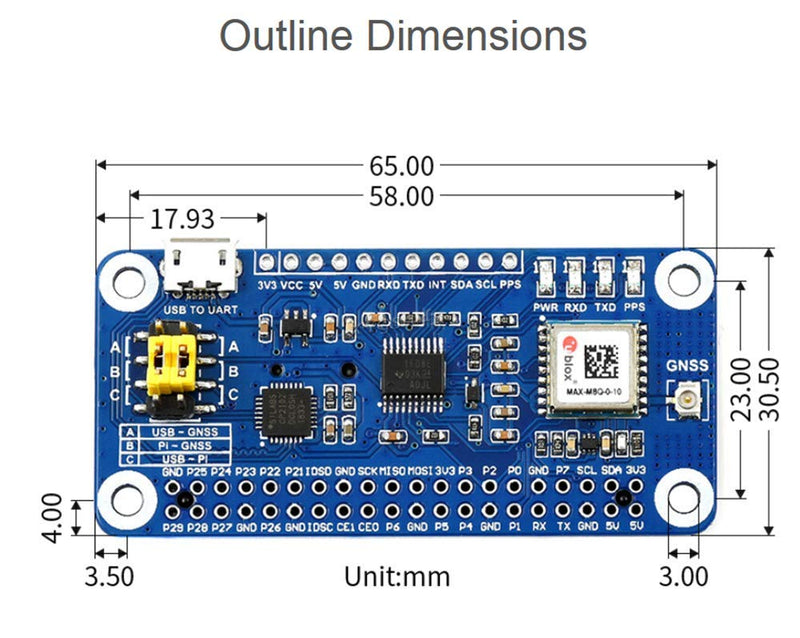 for Raspberry Pi GNSS HAT Based on MAX-M8Q Support Multi-Constellation Receiver GPS Beidou Galileo GLONASS Support Augment Systems Like SBAS QZSS IMES and D-GPS Accurate Fast Positioning @XYGStudy